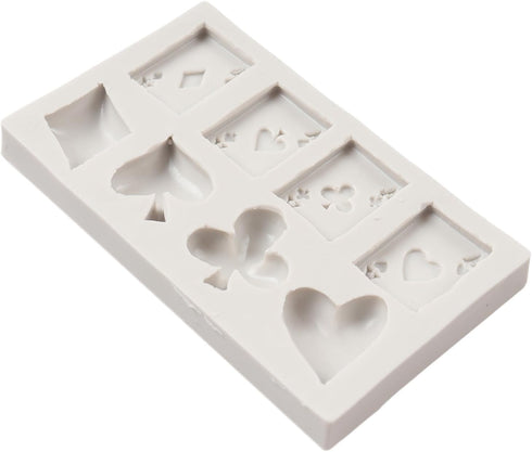 Poker Silicone Molds Playing Cards Hearts Diamonds Spades Clubs Fondant Mold For Cake Decoration Chocolate Candy Cupcake Topper Sugar Craft Gum Pa...