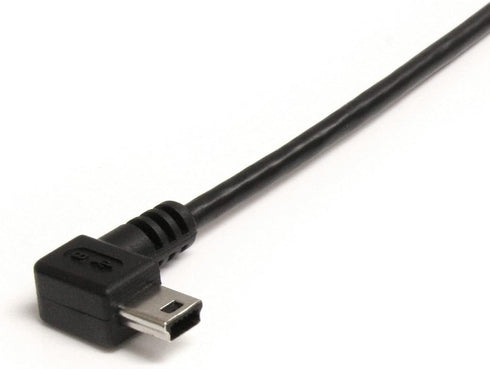 StarTech.com 3 ft. (0.9 m) Right Angle USB to Mini USB Cable - USB 2.0 A to Right Angle Mini B - Black - Mini USB Cable (USB2HABM3RA)...