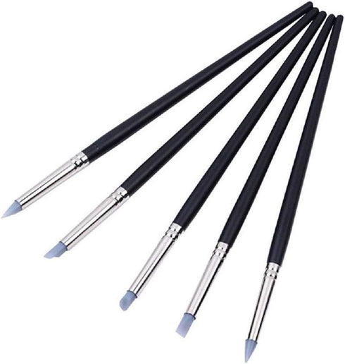 COMIART 5pcs Flexible Clay Sculpture Tools Silicon Color Shapers Brushes Size 2...