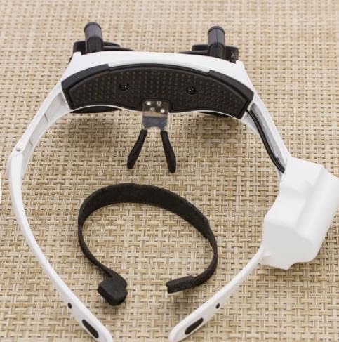Iywish Multi-Use Magnifying Glass 10X 15X 20X 25X LED Illuminated Headband Magnifier...