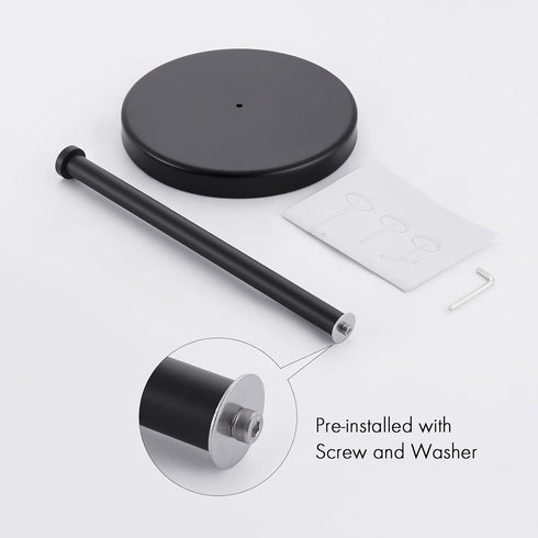 KES Matte Black Paper Towel Holder Countertop, Kitchen Paper Roll Holder Stand with Weighted Base Heavy for Standard or Gaint Rolls SUS304 Stainle...