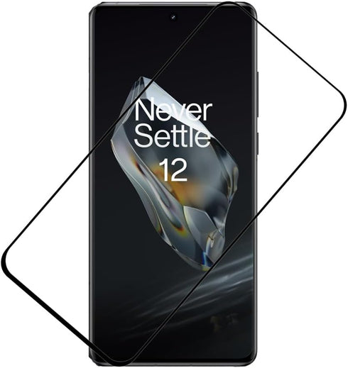 2 Pack for Oneplus 12R Black Tempered Glass Screen Protector 9H Frontier Protective Protector......