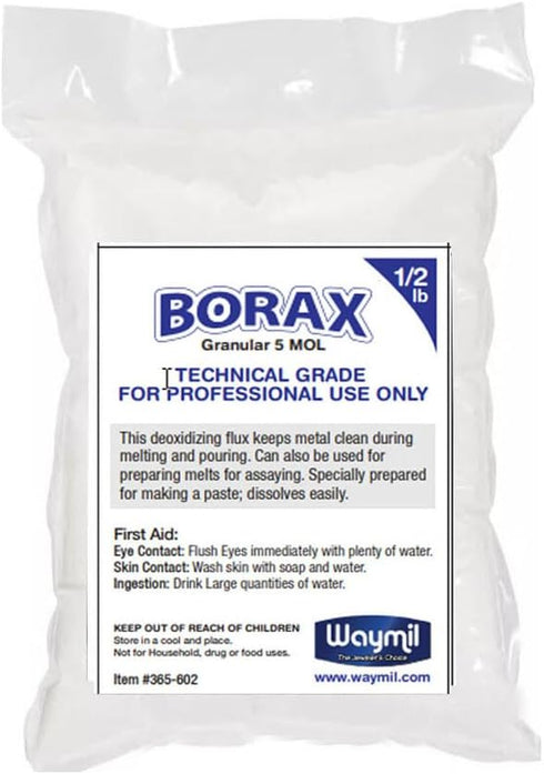 Borax Flux 1/2 Pound Melting Gold Silver Crucible Glaze Jewelry Casting 8oz...