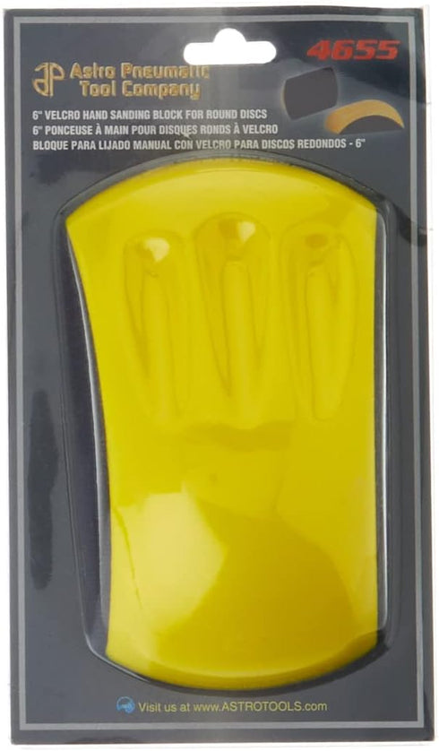 Astro 4655 6-Inch Hand Sanding Block for Round Discs...