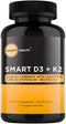 Vitamin D3 + K2 - Bone Health & Immune Support - 7000 IU(175 MCG)D3 + 500 MCG K2 - Cofactors B6, Magnesium & Zinc - Gluten Free, Vegan, Non-GMO - ...
