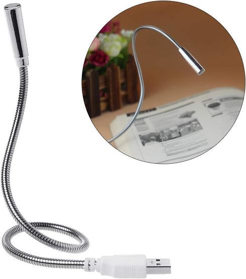 Silver USB Flexible Light Gooseneck Led Glowing Lamp Laptop Computers Studying for Office Working Writing Reading Accessories Desk Lamps Office Ad...