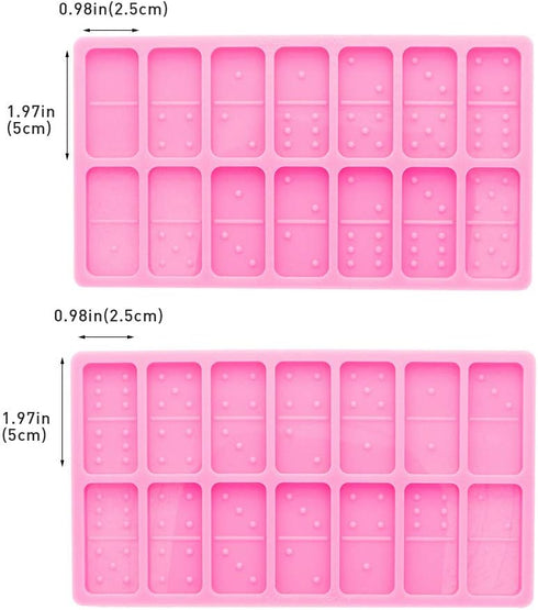 2PCS/Set Professional Size Domino Mold for Resin Casting, Silicone Game Mould, Super Shiny Epoxy Resin Molds...