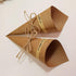 50Pcs Kraft Paper Cones Bouquet Wrapping Paper Cones Wedding Confetti Candy Gift Flower Paper Cones Holder with Hemp Ropes for DIY Wedding Table D...