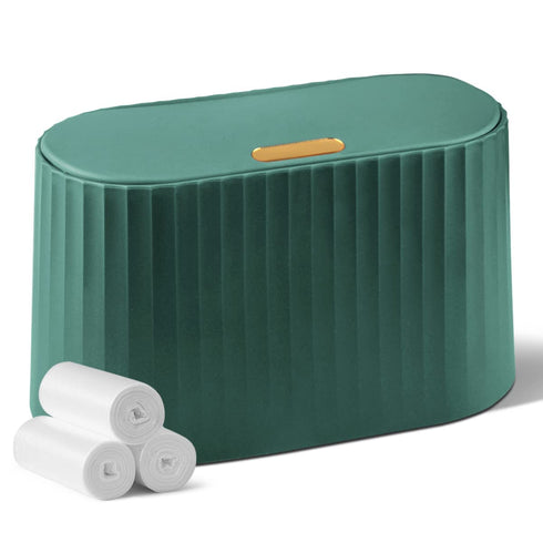 GILIF Mini Desktop Trash Can with Lid,Tiny Press Type Garbage Can with 90pcs Trash Bags,Small Little Cute Countertop Bathroom Waste Bin...