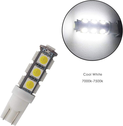 GRV T10 C921 192 194 W5W 13-5050SMD Super Bright Wedge LED Bulbs for DC 12V RV Interior Ceiling Dome Camper Motorhome Boat Lighting Bulb,Cool Whit...