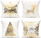 All Smiles Christmas Throw Pillow Covers Cases 16X16 Set of 4 White Gold Decorations Winter Xmas Indoor Home Holiday Décor Velvet Navidad Cushion ...