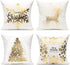 All Smiles Christmas Throw Pillow Covers Cases 16X16 Set of 4 White Gold Decorations Winter Xmas Indoor Home Holiday Décor Velvet Navidad Cushion ...