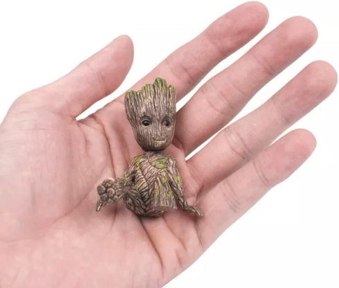 Groot Flower Pot with Hole, Planter Pot for Succulent, Air Plants, Pen Holder with Miniature Fairy Garden Sitting Groot (Flower Model)...