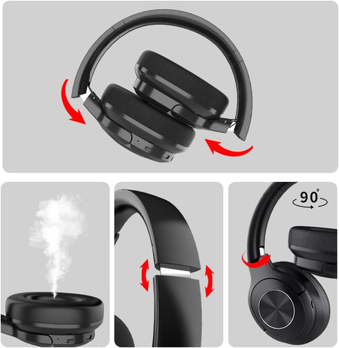 B7 Pro. Over The Ear Headphones Wireless Bluetooth 65 Hours Playtime Foldable Deep Bass HIFI Stereo Wireless Headsets with Mic Lightweight Memory ...