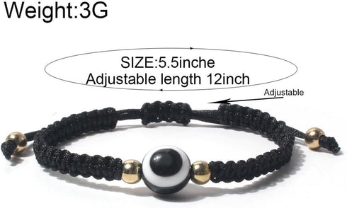 Evil Eye Rope Bracelets Adjustable Handmade Braided Rope Evil Eye Kabbalah Bracelet Turkish Good Luck Protection Friendship Bracelet for Women Men...
