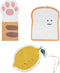 Biodegradable Cellulose Compressed Sponges, Bread Cat Paw Lemon Kitchen Wood Pulp Cleaning Sponges, Cute Natural Non-Scratch Scrub Sponges - 3 Pac...