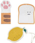 Biodegradable Cellulose Compressed Sponges, Bread Cat Paw Lemon Kitchen Wood Pulp Cleaning Sponges, Cute Natural Non-Scratch Scrub Sponges - 3 Pac...