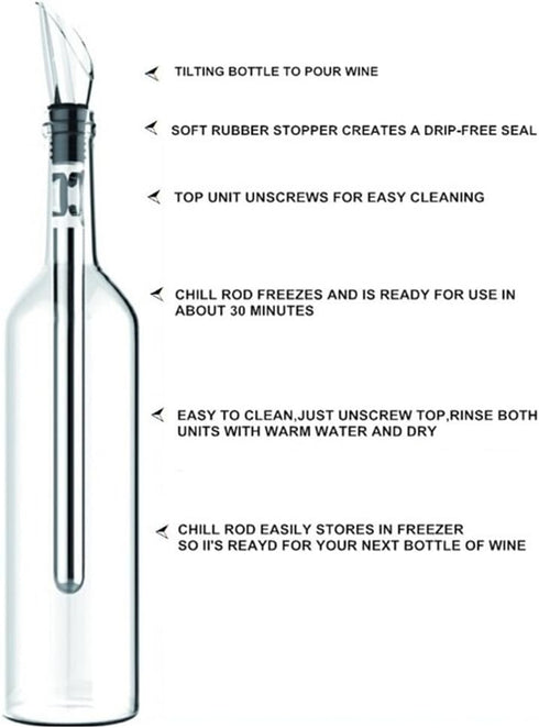 Wine Chiller, Aerator and Pourer: Enjoy a Glass of Perfectly Chilled Wine with the 3 in 1 Stainless Steel Wine Chill Rod. Everest Essentials Icele...