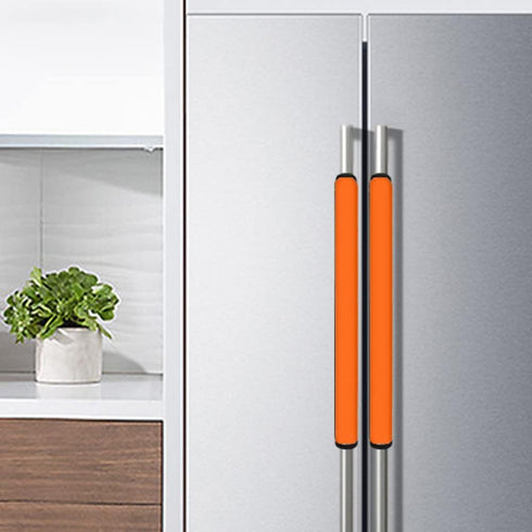 Jiueut 4Pcs Orange Refrigerator Door Handle Cover Washable Kitchen Appliance Decor Handles Fridge Oven Microwave Dishwasher Antiskid Protector