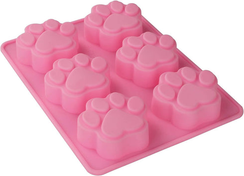 Puppy Cat Dog Paw Shaped Silicone Mold 2PCS-6 Cavity Paw Print Chocolate Silicone Mould Candy Ice Cube Tray Soap Pudding Jelly Cookie Baking Tools...