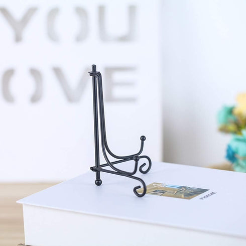 (4 pack)Iron Display Stand, Black Iron Easel Plate Display Photo Holder Stand, Displays Picture Frames, Decorative Plates, Tablets and Art 4 Inch...