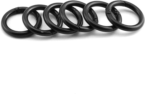 6PCS Alloy O Ring Buckle High-Grade Ornament Hardware Electrophoretic Spring Snap 25mm Black...
