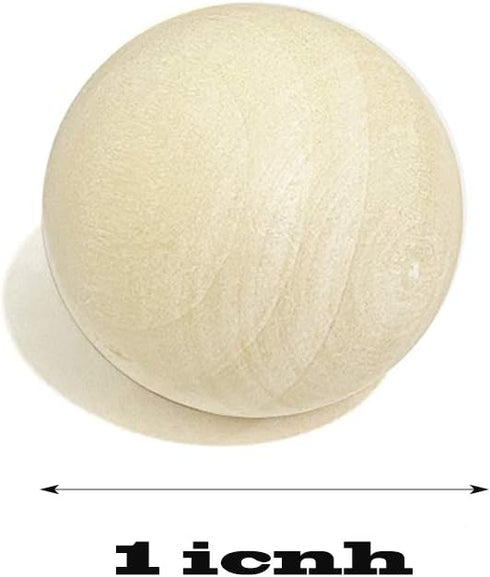 1 inch Natural Round Wooden Ball, Hardwood Balls, for Crafts and DIY Projects, Bag of 50....