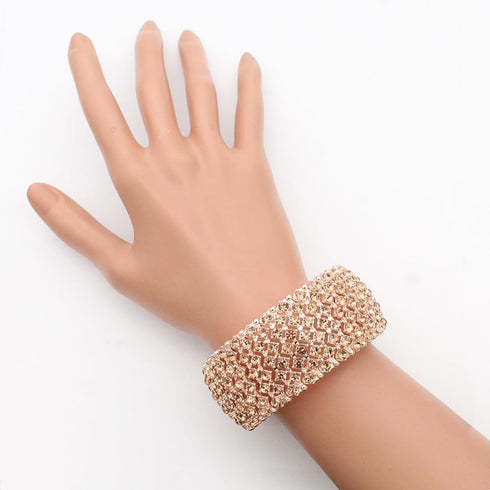Lavencious Tennis Rhinestone Stretch Bridal Bracelets Evening Party Jewelry For Women Stretch Bracelets...