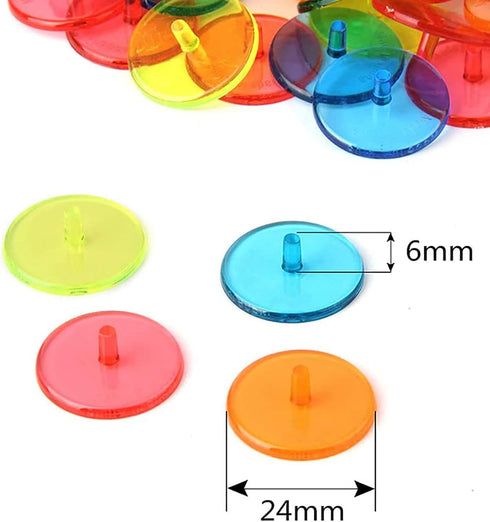 100 Pcs Clear Plastic Round Golf Ball Position Markers for Golf and Baseball Mixed Colors...