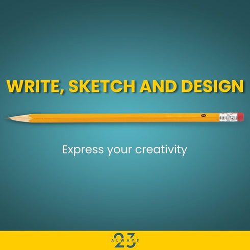 WoodCased Pencils, Yellow, Pre-sharpened, Pencils with Erasers, 2 HB 12 Pack...