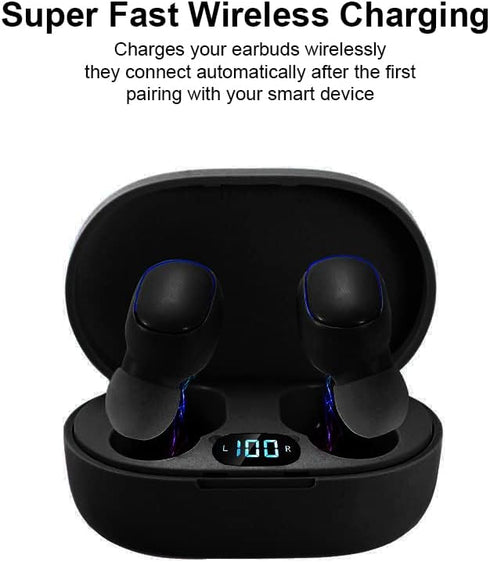 Acuvar Fully Wireless Bluetooth 5.0 Rechargeable iPX4 Water & Sweat Proof Earbud Headphones w Microphone, Touch Controls, Smart LCD Charging Case,...