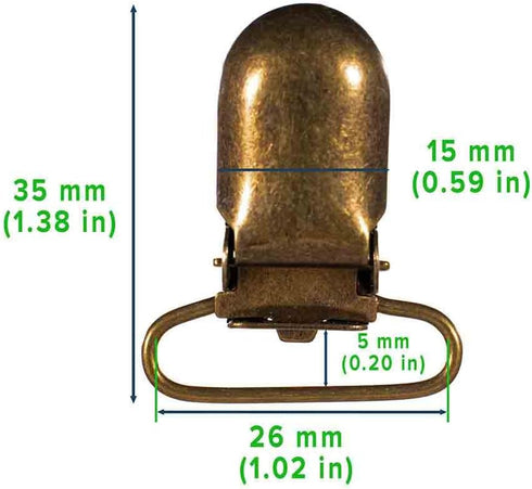 Craft’s County Metal Suspender Clips for Holding and Clamping– 35mm/1.38 inches - Bronze – 20 PC...