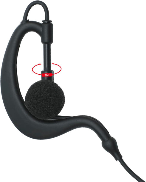 XPR3500e Earpiece Headset with Mic PTT for Motorola XPR3500 XPR3000 XPR3300 XPR3300e Walkie Talkie 2 Way Radio G Shape Black...