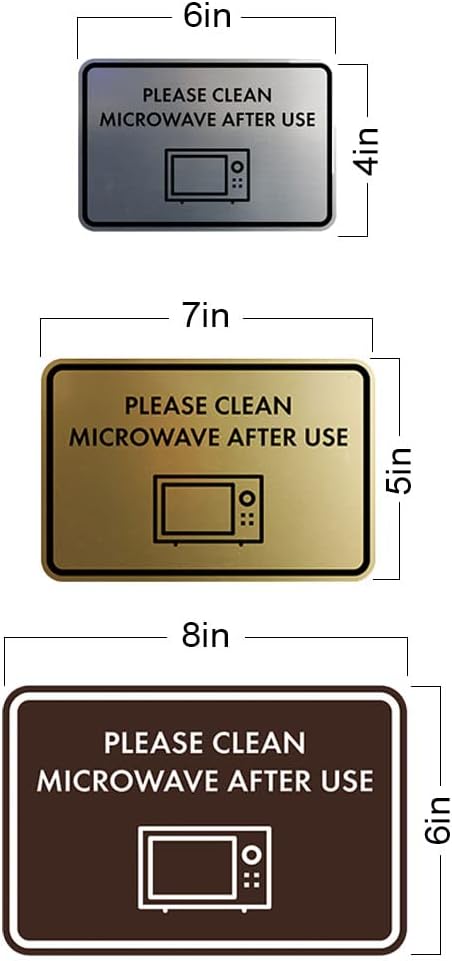 Classic Framed Please Clean Microwave After Use Sign (Brushed Silver) - Small...