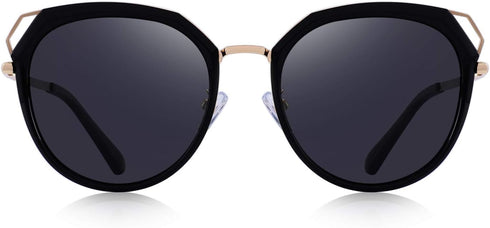 Polarized Sunglasses for Women - Cat Eye Metal Frame Sunglasses UV400...