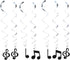 12 Pieces Musical Note Hanging Swirl, Music Theme Foil Ceiling Hanging Streamers Party Decorations for Boys Girls Adults Music Birthday Party Wedd...