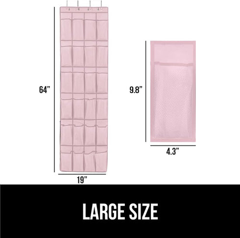 Gorilla Grip Slip Resistant Breathable Space Saving Mesh Large 24 Pocket Shoe Organizer, Up to 40 Pounds, Over the Door, Sturdy Closet Storage Rac...