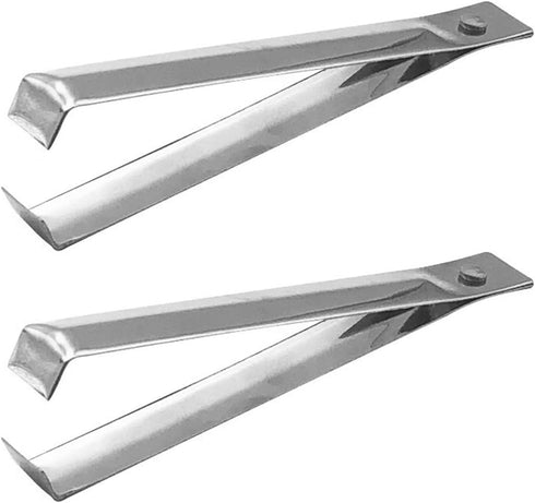 2Pcs Silver Garlic Peeler Garlic Peeling Tweezers Remover Tool Tongs Kitchen Tools Fish Bone Tweezers Set Stainless Steel Garlic Tweezer Remover T...