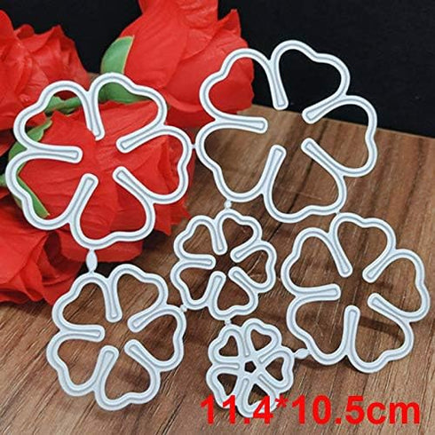 6pcs/Set 3D Rose Flower Metal Die Cuts,Wedding Flower Leaf Leaves Cutting Dies Cut Stencils for DIY Scrapbooking Album Decorative Embossing Paper ...