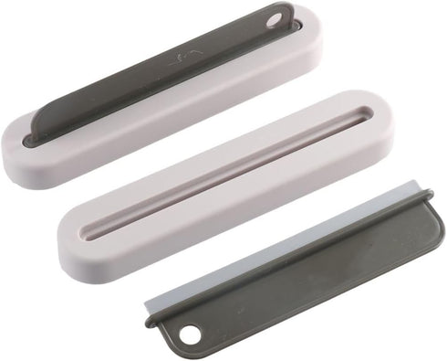 2 In1 Silicone Scraper, Multi-Function Glass Wiper Soap Cleaner Squeegee Mirror Bathroom Wall Cleaning Brush Removable(2pcs)...