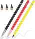 AUAUY 3 PCS Metal Inkless Pencil, Infinity Pencil, Reusable Everlasting Pencil, Replaceable Nib Pencil with 3 Replaceable Nib for Writing Drawing ...