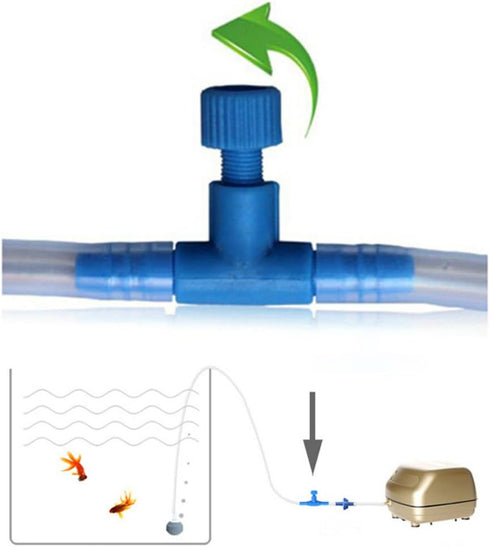AKOAK 10 Pack Blue Plastic Fish Tank Air Pump Control Valves Aquarium Hose Connector 2 Way Adjustment Control Valves Aquatic Accessories Supplies...