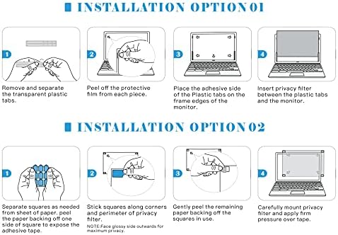 FILMEXT Laptop Privacy Screen 15.6 inch Privacy Screen Filter for Laptop 15.6" Asus/15.6" Acer/15.6HP/Dell/Toshiba 16:9, Anti-Spy,Anti-Glare Anti ...