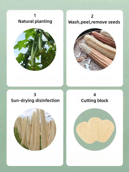 WOCATS 6pcs Natural Loofah Dish Sponges Scrubber for Kitchen-Based Dishwashing Scrubber Greener Clean Stand Wear and Tear Non-Scratch, Biodegradab...