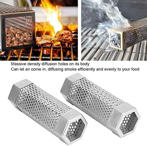 2PCS Premium Pellet Smoker Tube 6 inches 5 Hours of Billowing Smoke for Any Grill or Smoker, Hot or Cold Smoking An Easy and Way to Provide Smokin...