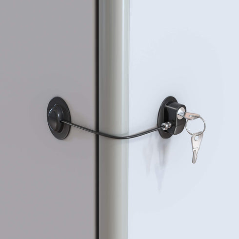Child Safety Lock for Refrigerator, Cabinet, Drawer, Freezer & Door with 2 Extra Strong Adhesives - Black by HavenHause (Pack of 1)...