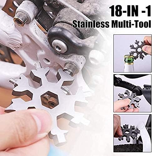 18-in-1 Snowflake Multi Tool Portable Stainless Steel Snowflake Bottle Opener/Flat Phillips Screwdriver Kit/Wrench Tools for Outdoor Camping Tool ...