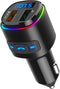 Upgraded Criacr V5.0 Bluetooth FM Transmitter for Car, QC3.0 Charge & 7 RGB Color LED Backlit Wireless FM Radio Car Adapter, Support Siri Google A...