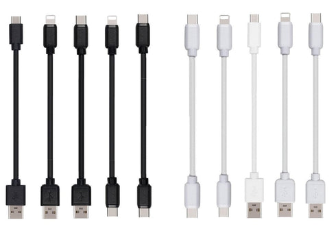 10-Pack Multi Short USB Cables & TypeC-C Cables for Charging Stations Compatible/w iPhone15, iPhone5-14/ iPads/iPad Mini/iPad Pros/Samsung Moblies...