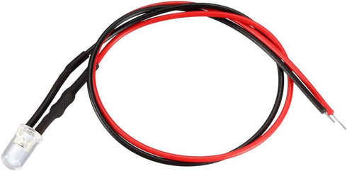 uxcell 5Pcs 5mm Pre Wired LED, White DC24V Clear Lens, Light Emitting Diodes...